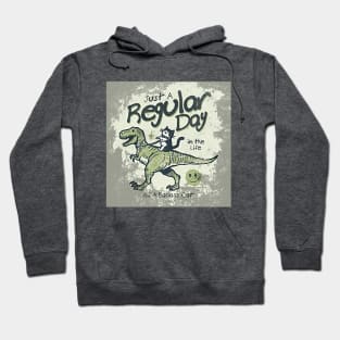 Just a regular day in the life of a Badass Cat (dinosaur) Hoodie